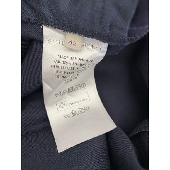 Stella McCartney Vivian Wool Skinny Zip-Cuff Pants in Navy Blue - Picture 10 of 12